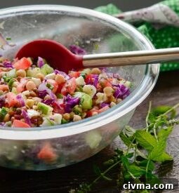 Chickpea Lentil Salad is a quick spring and summer salad to make