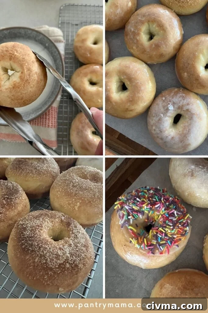 Baked Sourdough Donuts Recipe 5 Baked sourdough donuts cooling before glazing
