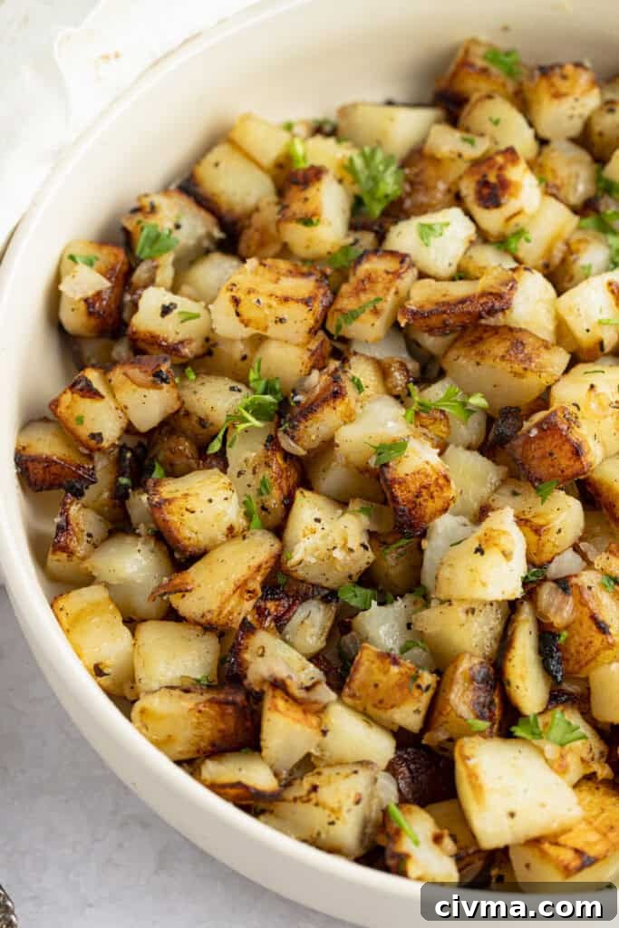 Southern fried potatoes in a large bowl