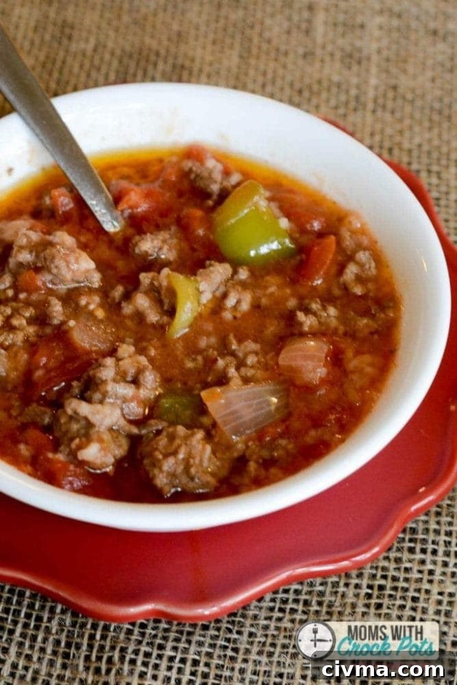 Slow Cooker Stuffed Pepper Soup Recipe 2 Crockpot stuffed pepper soup