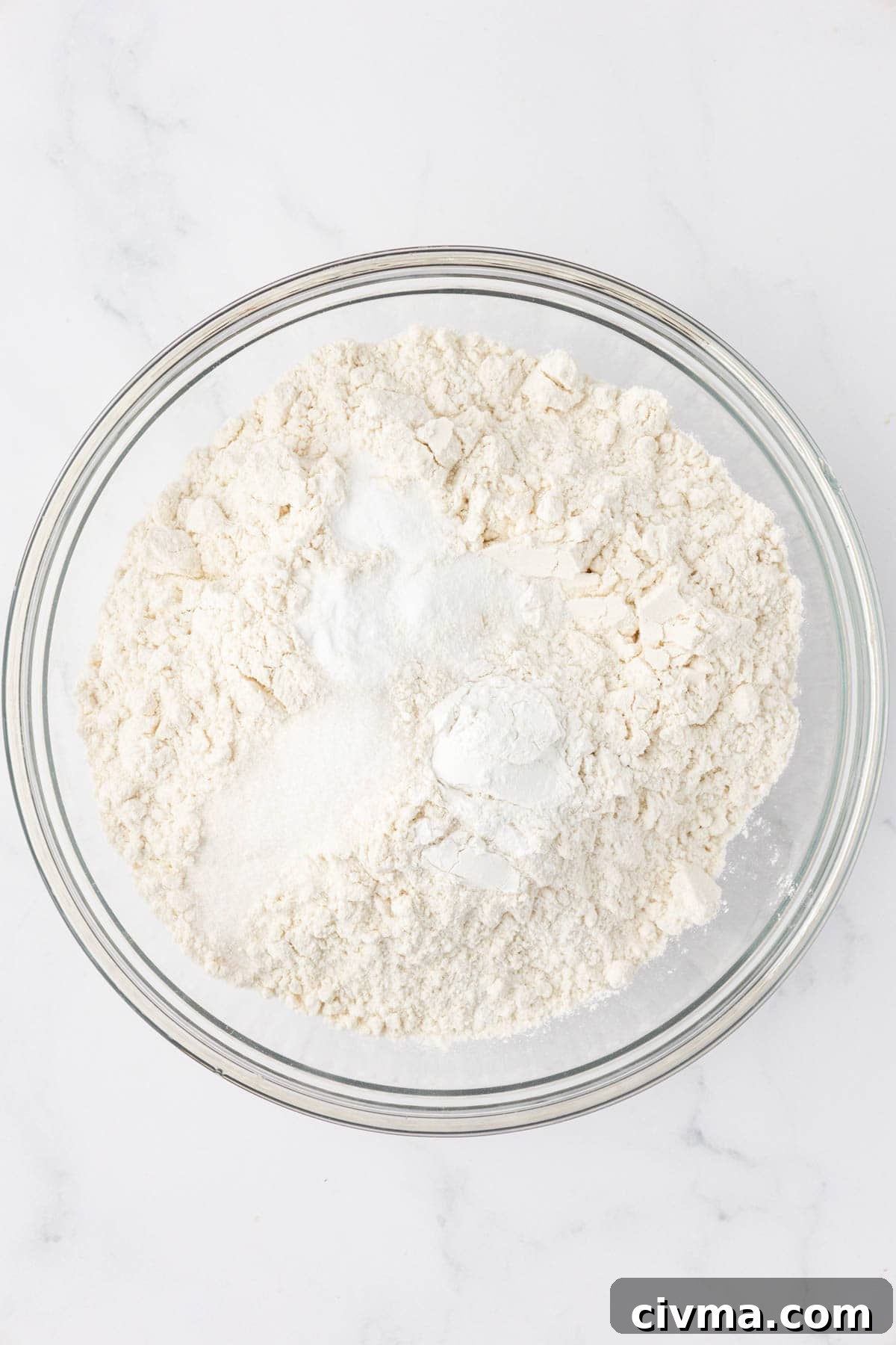 Moist Sour Cream Blueberry Muffins Recipe 7 dry ingredients in a bowl