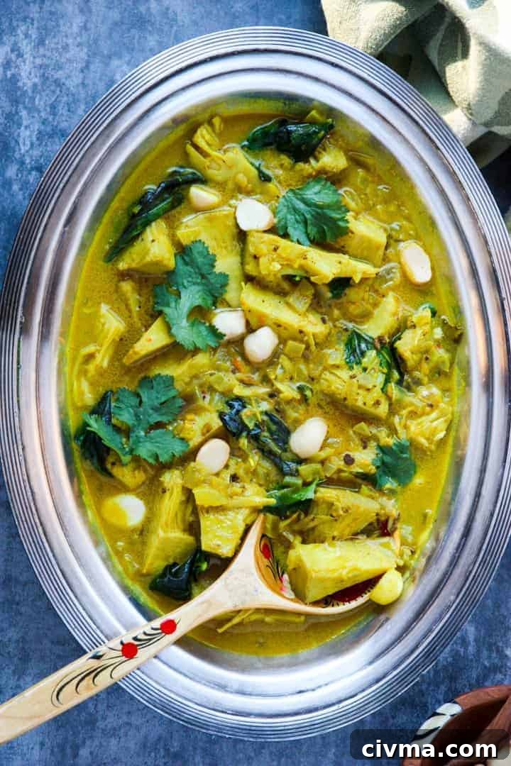 A bowl of food, with Jackfruit