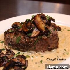 New York Steaks with Mustard and Mushrooms