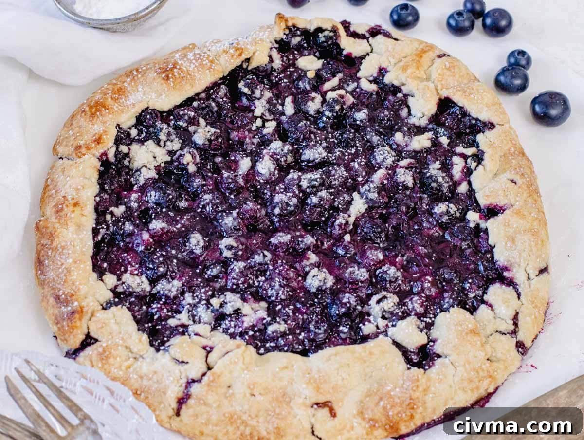 Blueberry galette after baking