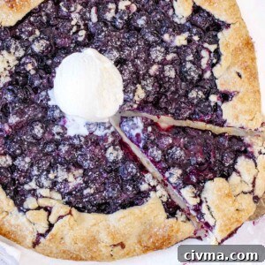 A slice of blueberry galette