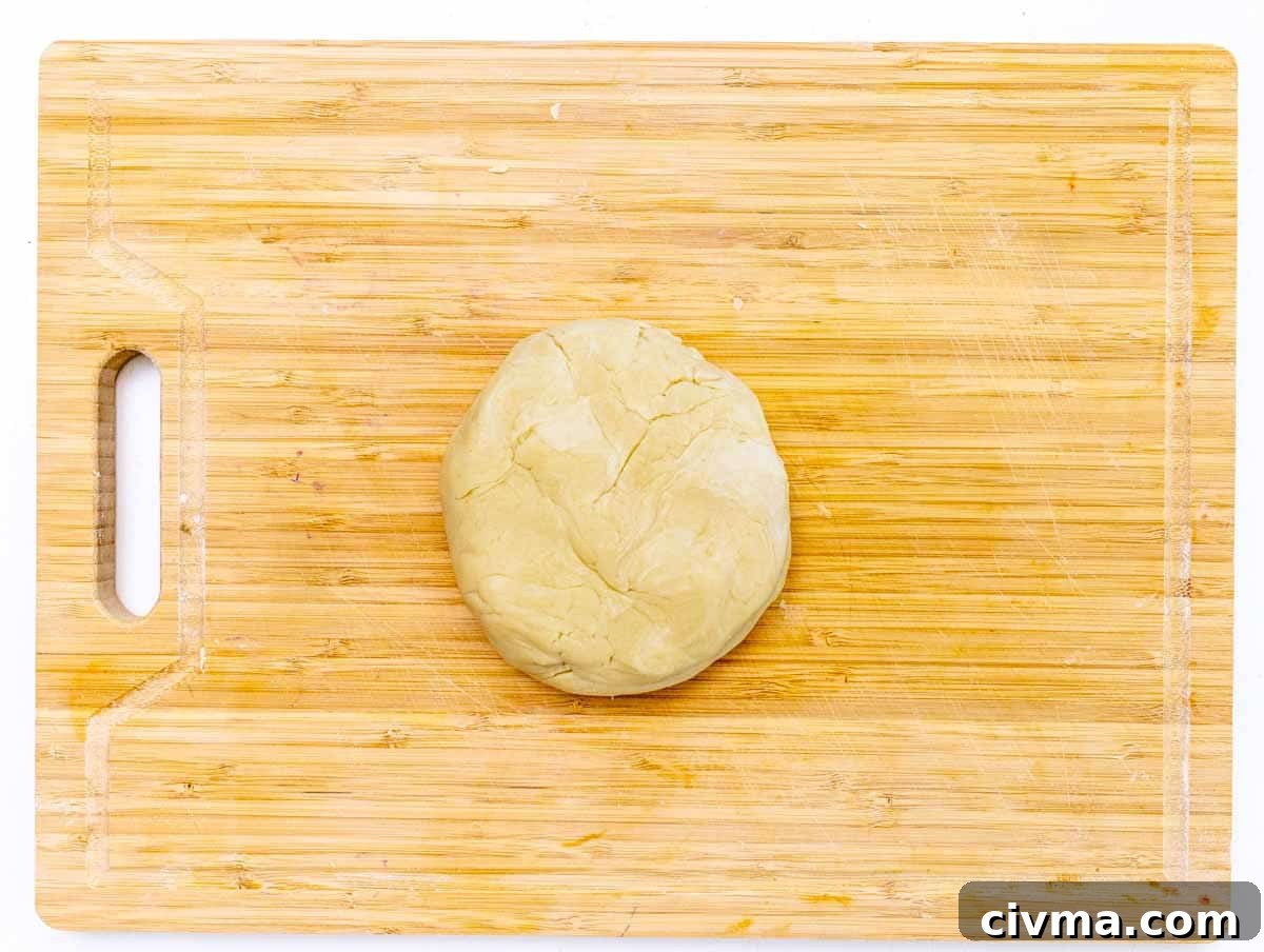 pie crust ball on a cutting board