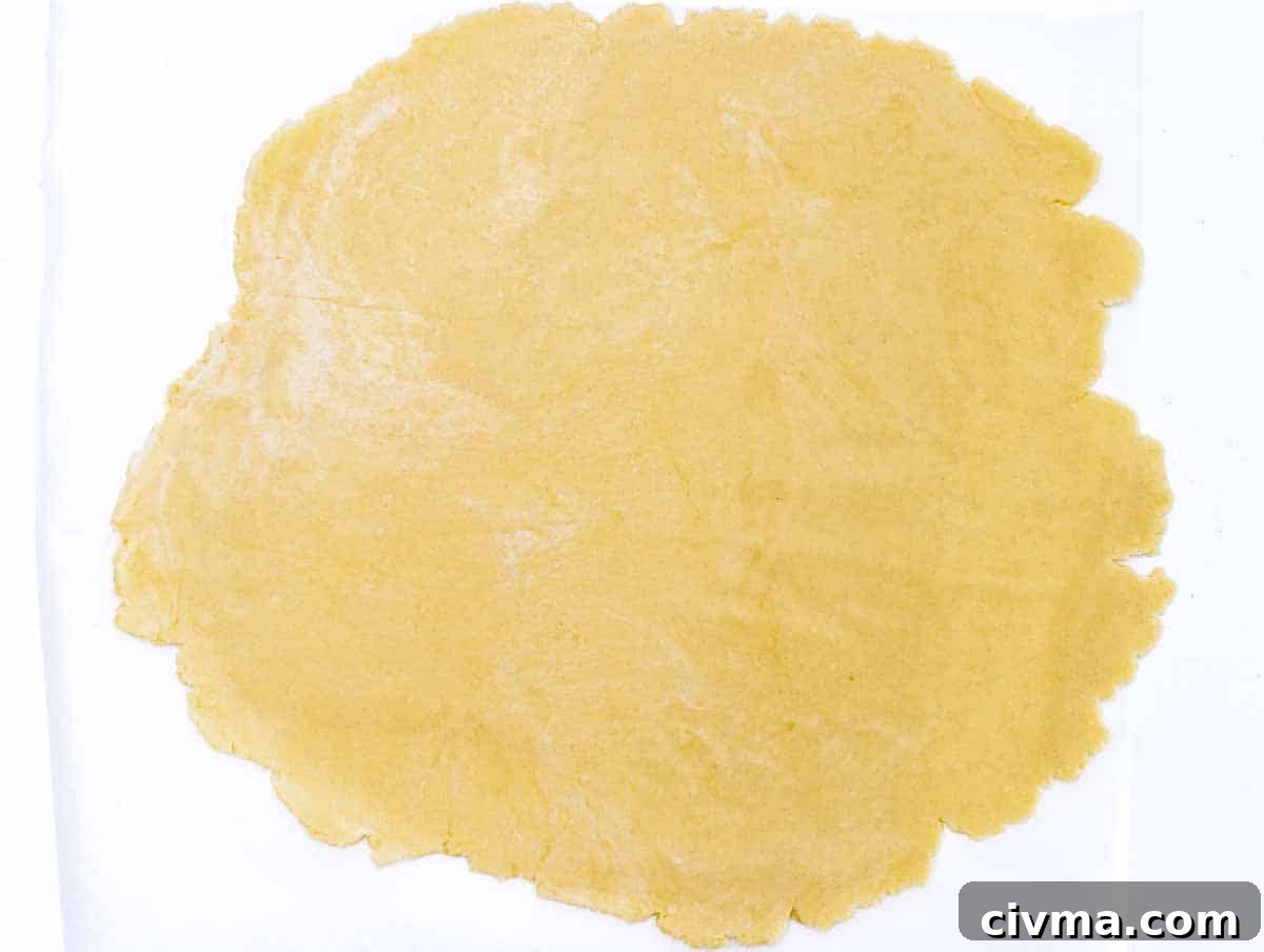 flattened and circle shaped pie crust