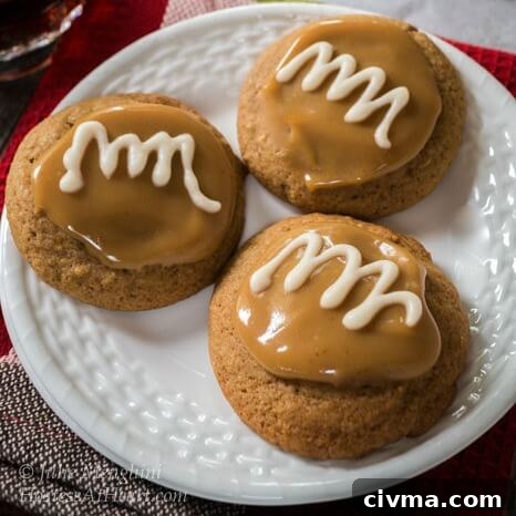 Spiced Coffee Cookies with Caramel-Vanilla Glaze